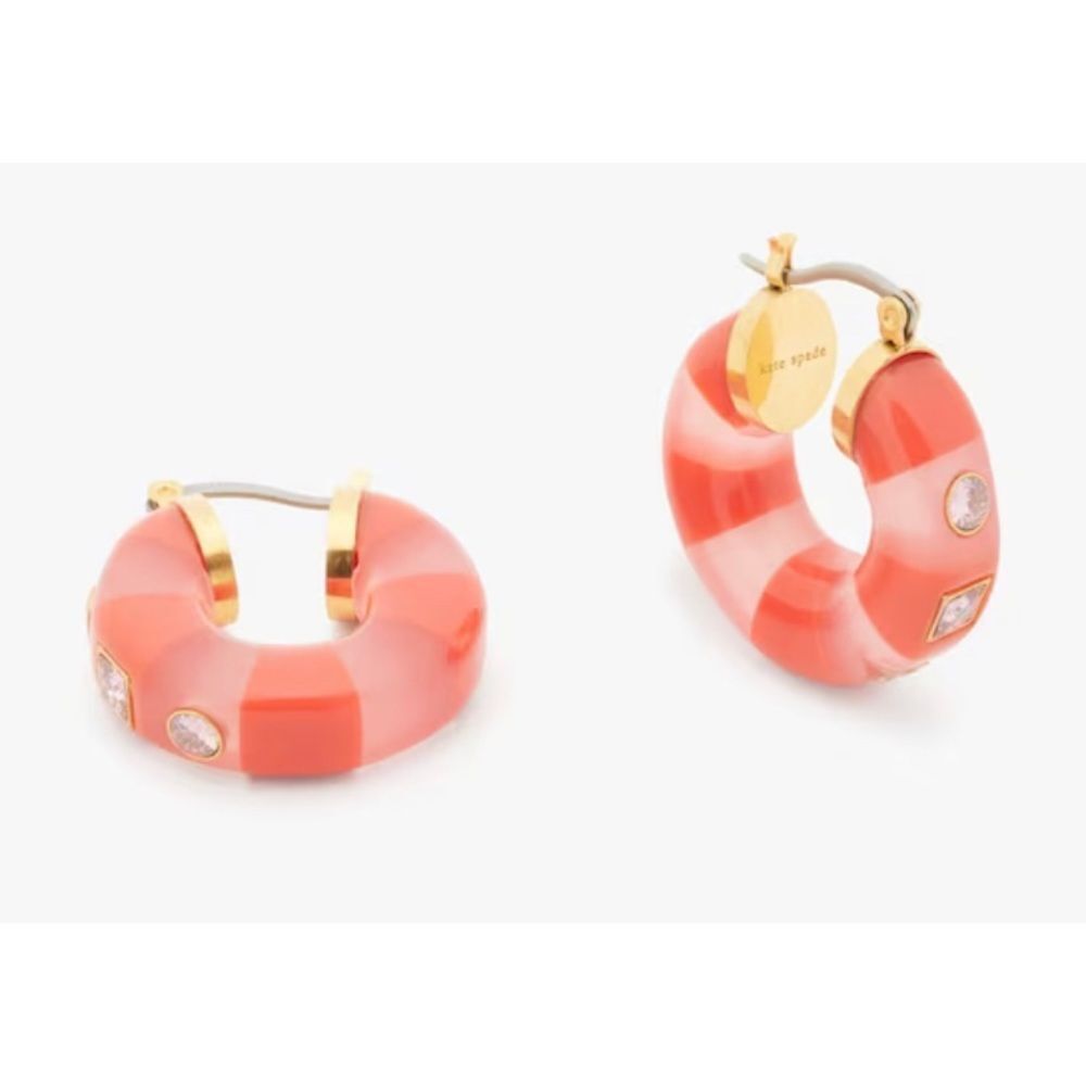 Kate Spade Seeing Stripes hoop earrings NWT